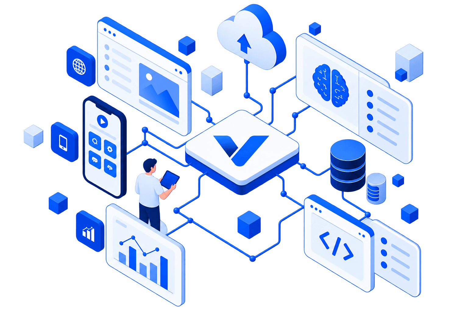 VibhasTech - Technology Solutions Illustration