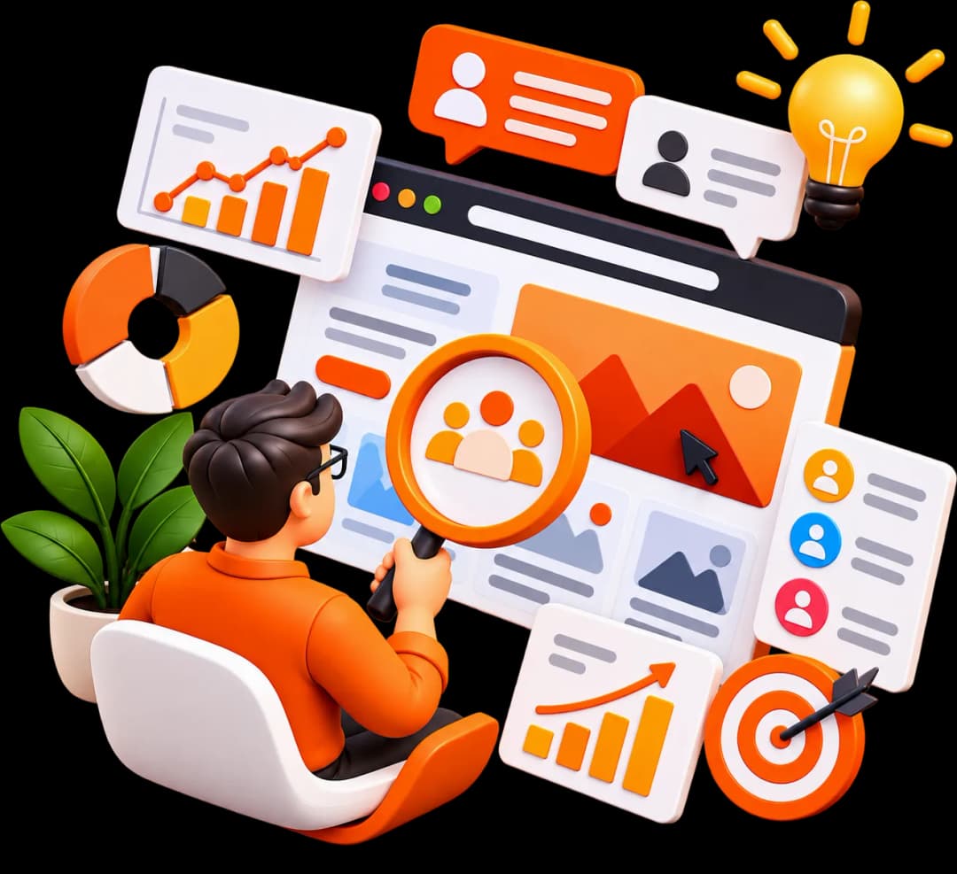 Website UX Research and Interactive UI Wireframing